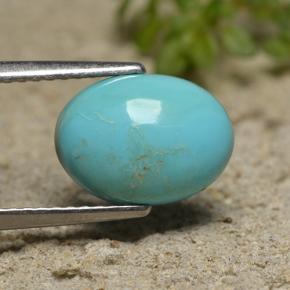 2,15 ctw natürlicher blauer Türkis, Oval Schliff, Lichtundurchlässig