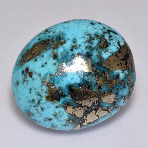 23,38 ctw natürlicher blauer Türkis, Oval Schliff, Lichtundurchlässig
