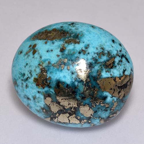 23,38 ctw natürlicher blauer Türkis, Oval Schliff, Lichtundurchlässig