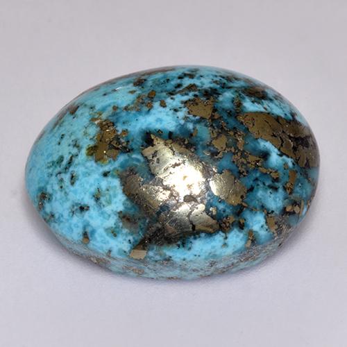 23,38 ctw natürlicher blauer Türkis, Oval Schliff, Lichtundurchlässig
