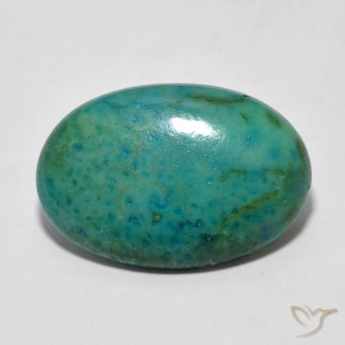 5.87ct Natürlicher Electirc Blue Green Türkis, Oval, Lichtundurchlässig