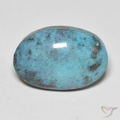 13.55ct Natürlicher grünlich-blau Türkis, Oval, Lichtundurchlässig