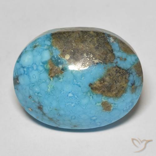 21.38ct Natürlicher grünlich-blau Türkis, Oval, Lichtundurchlässig