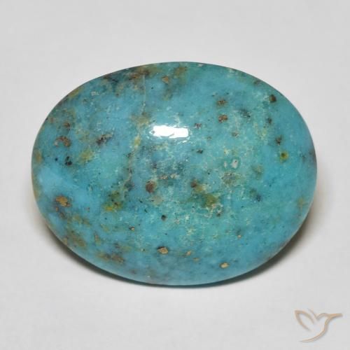 20.24ct Natürlicher Bläulich-grün Türkis, Oval, Lichtundurchlässig