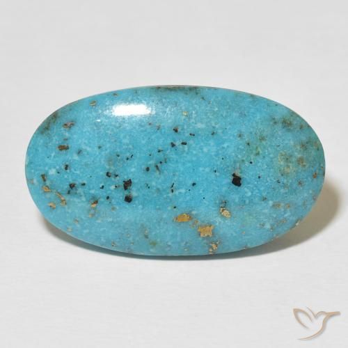 22.58ct Natürlicher grün-blau Türkis, Oval, Lichtundurchlässig