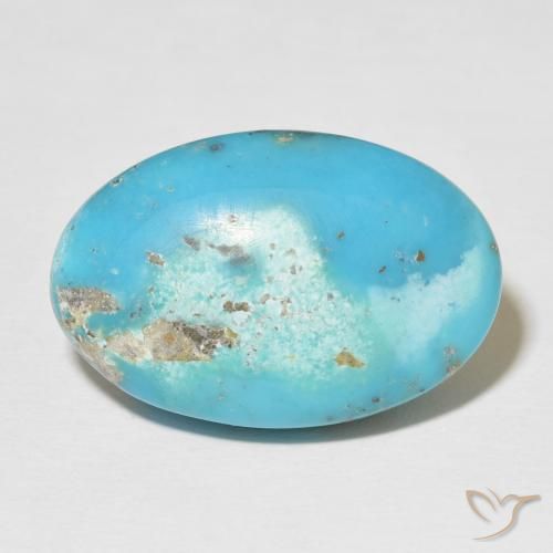 22.46ct Natürlicher grünlich-blau Türkis, Oval, Lichtundurchlässig