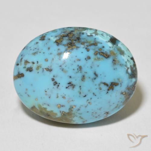 25.73ct Natürlicher hellblau-grün Türkis, Oval, Lichtundurchlässig