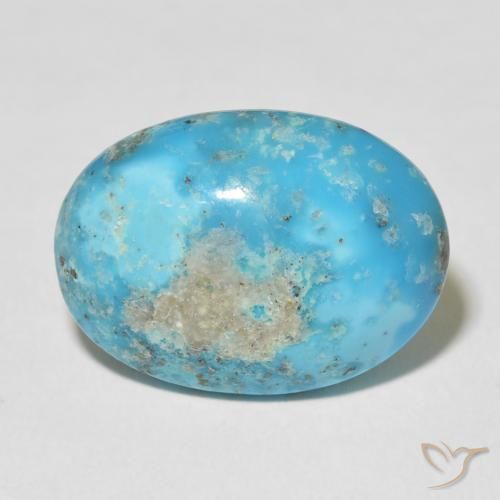 15.69ct Natürlicher grünlich-blau Türkis, Oval, Lichtundurchlässig