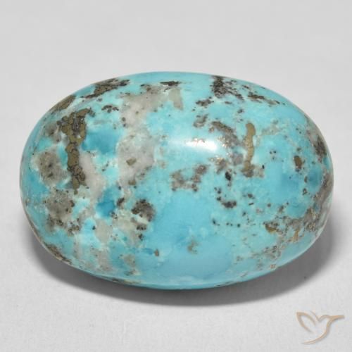 28.75ct Natürlicher grünlich-blau Türkis, Oval, Lichtundurchlässig