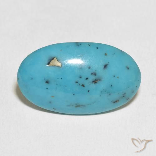 15.16ct Natürlicher Mittelblau Türkis, Oval, Lichtundurchlässig