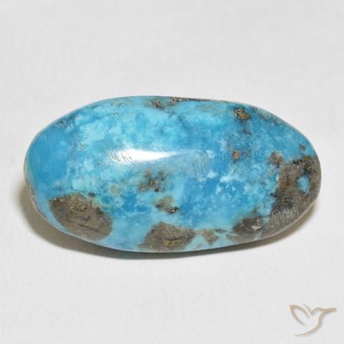 45.91ct Natürlicher grünlich-blau Türkis, Oval, Lichtundurchlässig