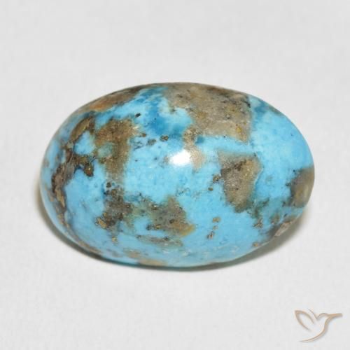 27.55ct Natürlicher grünlich-blau Türkis, Oval, Lichtundurchlässig