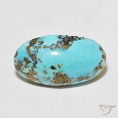 25.11ct Natürlicher grünlich-blau Türkis, Oval, Lichtundurchlässig