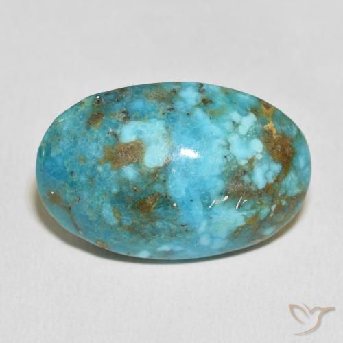 36.21ct Natürlicher grünlich-blau Türkis, Oval, Lichtundurchlässig