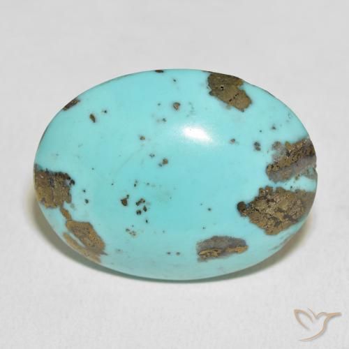 37.13ct Natürlicher hellbläulich-grün Türkis, Oval, Lichtundurchlässig