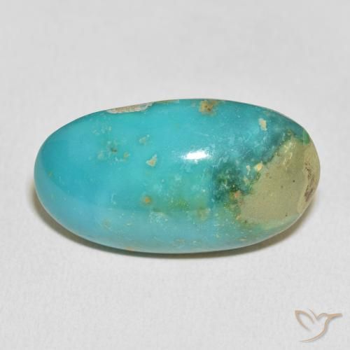 27.56ct Natürlicher grün-blau Türkis, Oval, Lichtundurchlässig