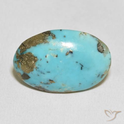 21.83ct Natürlicher grünlich-blau Türkis, Oval, Lichtundurchlässig