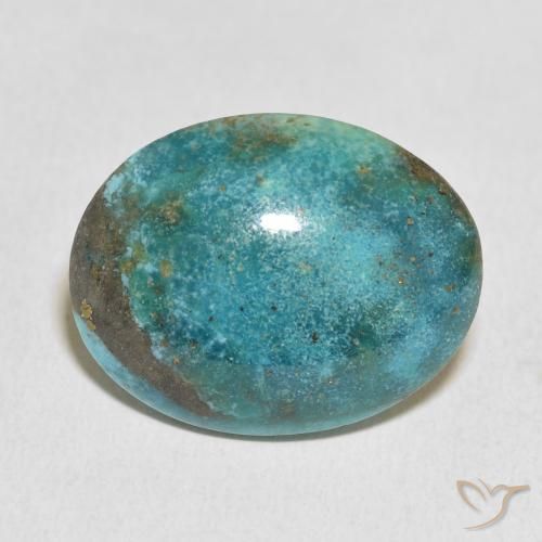 20.56ct Natürlicher Dunkelgrünliches Blau Türkis, Oval, Lichtundurchlässig
