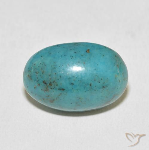 12.72ct Natürlicher grün-blau Türkis, Oval, Lichtundurchlässig