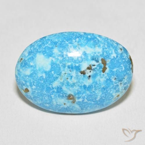 27.18ct Natürlicher grünlich-blau Türkis, Oval, Lichtundurchlässig