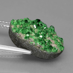 9,17 ctw natürlicher Deep Earthy Green Uwarowit-Granat-Druse, Fantasie, Lichtundurchlässig