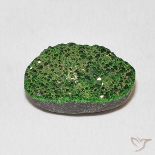 9,17 ctw natürlicher Deep Earthy Green Uwarowit-Granat-Druse, Fantasie, Lichtundurchlässig