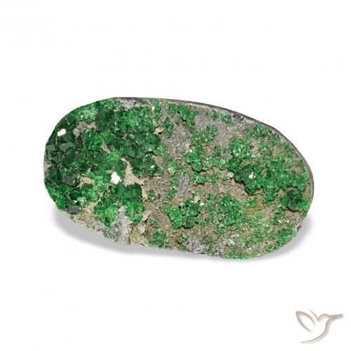 9,17 ctw natürlicher Deep Earthy Green Uwarowit-Granat-Druse, Oval, Lichtundurchlässig