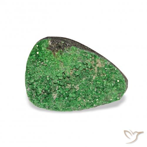 4.86ct dunkelgrün Uwarowit-Granat-Druse, Trillion, Lichtundurchlässig