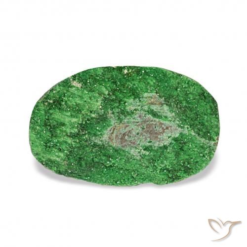 5.69ct Deep Earthy Green Uwarowit-Granat-Druse, Oval, Lichtundurchlässig