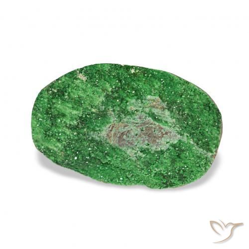 9,17 ctw natürlicher Deep Earthy Green Uwarowit-Granat-Druse, Oval, Lichtundurchlässig