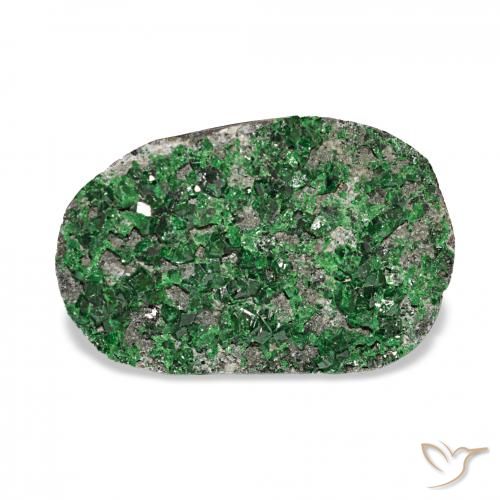 15.06ct Grün Uwarowit-Granat-Druse, Oval, Lichtundurchlässig
