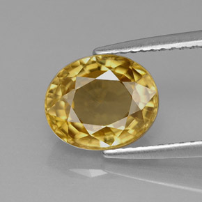 3,95 ctw natürlicher gelber Zirkon, Oval Schliff, VS