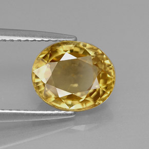 3,95 ctw natürlicher gelber Zirkon, Oval Schliff, VS