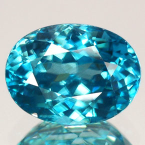 2,49 ctw natürlicher blauer Zirkon, Oval Schliff, VVS-VS