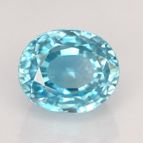 2,99 ctw natürlicher blauer Zirkon, Oval Schliff, VVS