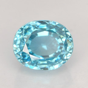 2,99 ctw natürlicher blauer Zirkon, Oval Schliff, VVS