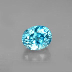 2,66 ctw natürlicher blauer Zirkon, Oval Schliff, VVS-VS