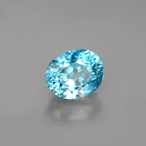 2,66 ctw natürlicher blauer Zirkon, Oval Schliff, VVS-VS