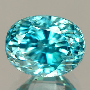 3,57 ctw natürlicher blauer Zirkon, Oval Schliff, VVS