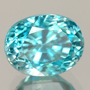 3,57 ctw natürlicher blauer Zirkon, Oval Schliff, VVS