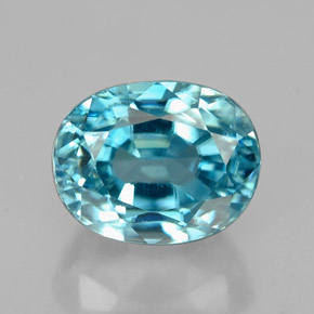 2,92 ctw natürlicher blauer Zirkon, Oval Schliff, VS