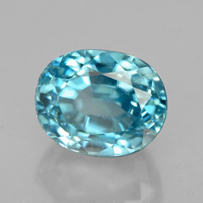2,92 ctw natürlicher blauer Zirkon, Oval Schliff, VS