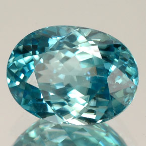 3,29 ctw natürlicher blauer Zirkon, Oval Schliff, VVS