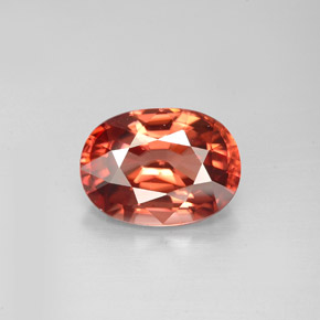 3,05 ctw natürlicher orangefarbener Zirkon, Oval Schliff, VVS-VS