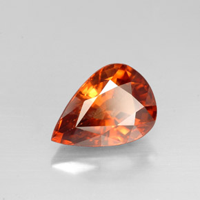 3,05 ctw natürlicher orangefarbener Zirkon, Birnenform, VS