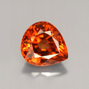 3,65 ctw natürlicher orangefarbener Zirkon, Birnenform, VVS