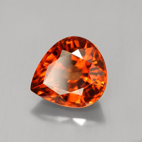 3,65 ctw natürlicher orangefarbener Zirkon, Birnenform, VVS