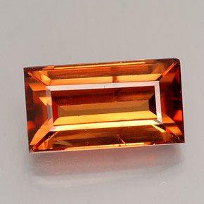 4,12 ctw natürlicher orangefarbener Zirkon, Baguette, VS
