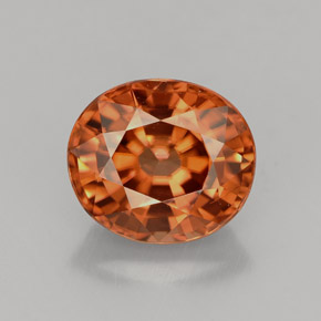 4,07 ctw natürlicher orangefarbener Zirkon, Oval Schliff, VVS