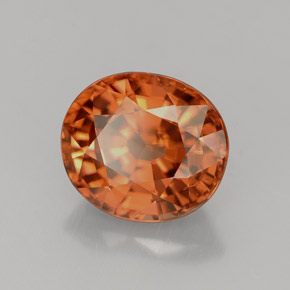 4,07 ctw natürlicher orangefarbener Zirkon, Oval Schliff, VVS